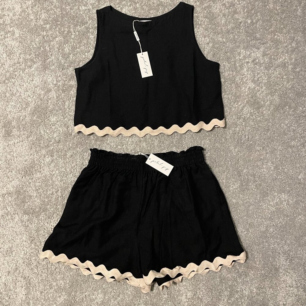 Petal + Pup Black and Cream Sleeveless Set